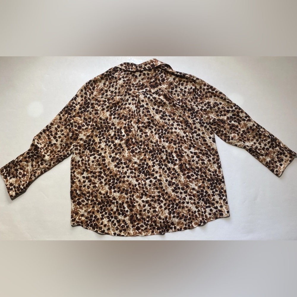 NEW Womens Size PXL Olivia Investments Animal Layer Long Sleeve Blouse Top $49 - Picture 6 of 6